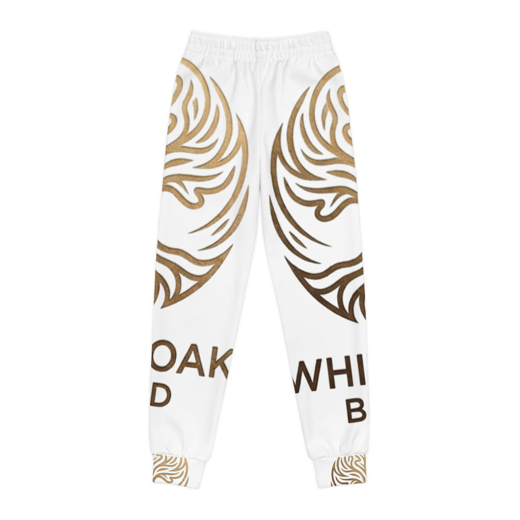 Youth Joggers — White Oak Brand Gold Emblem All-Over Print