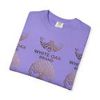 White Oak Brand Logo T-Shirt — Repeated Tree Emblem Tee