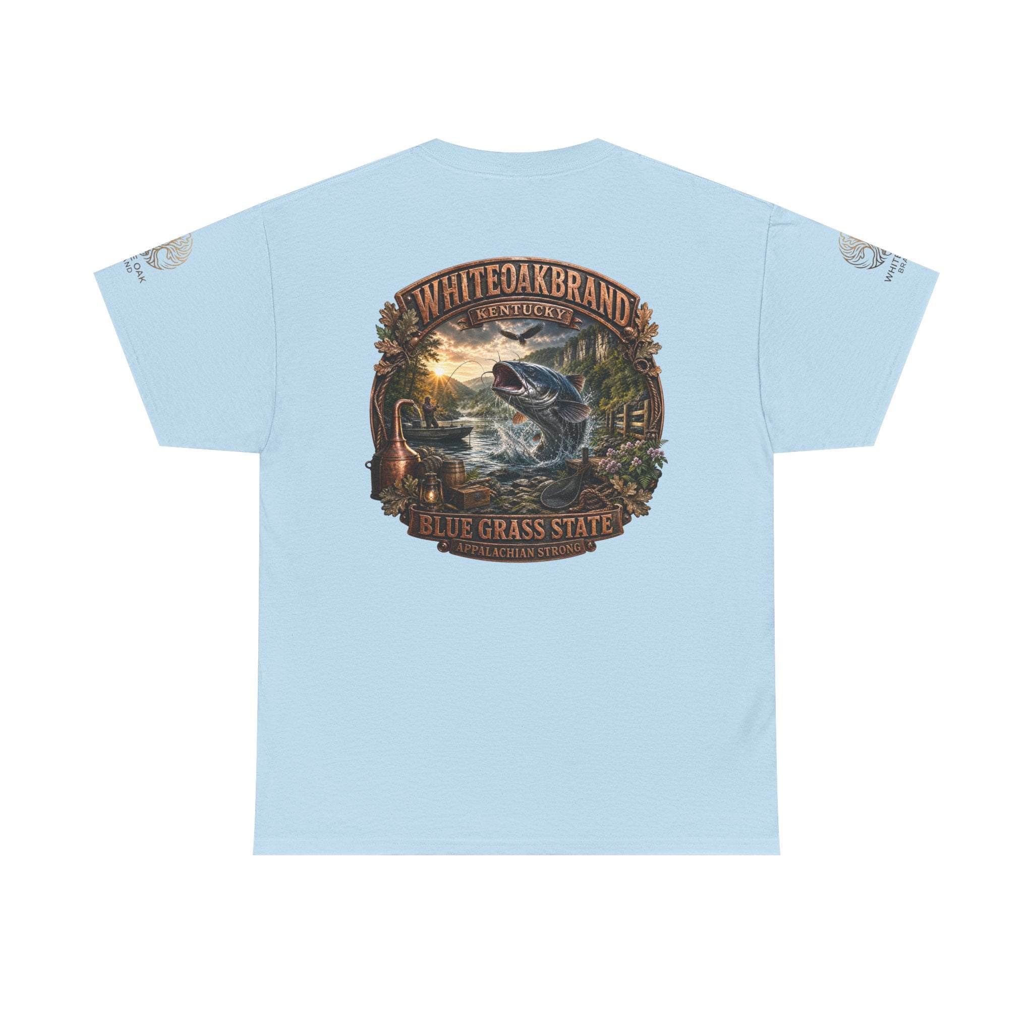 Fishing Graphic Tee — "White Oak Brand" Bluegrass State Catfish Shirt