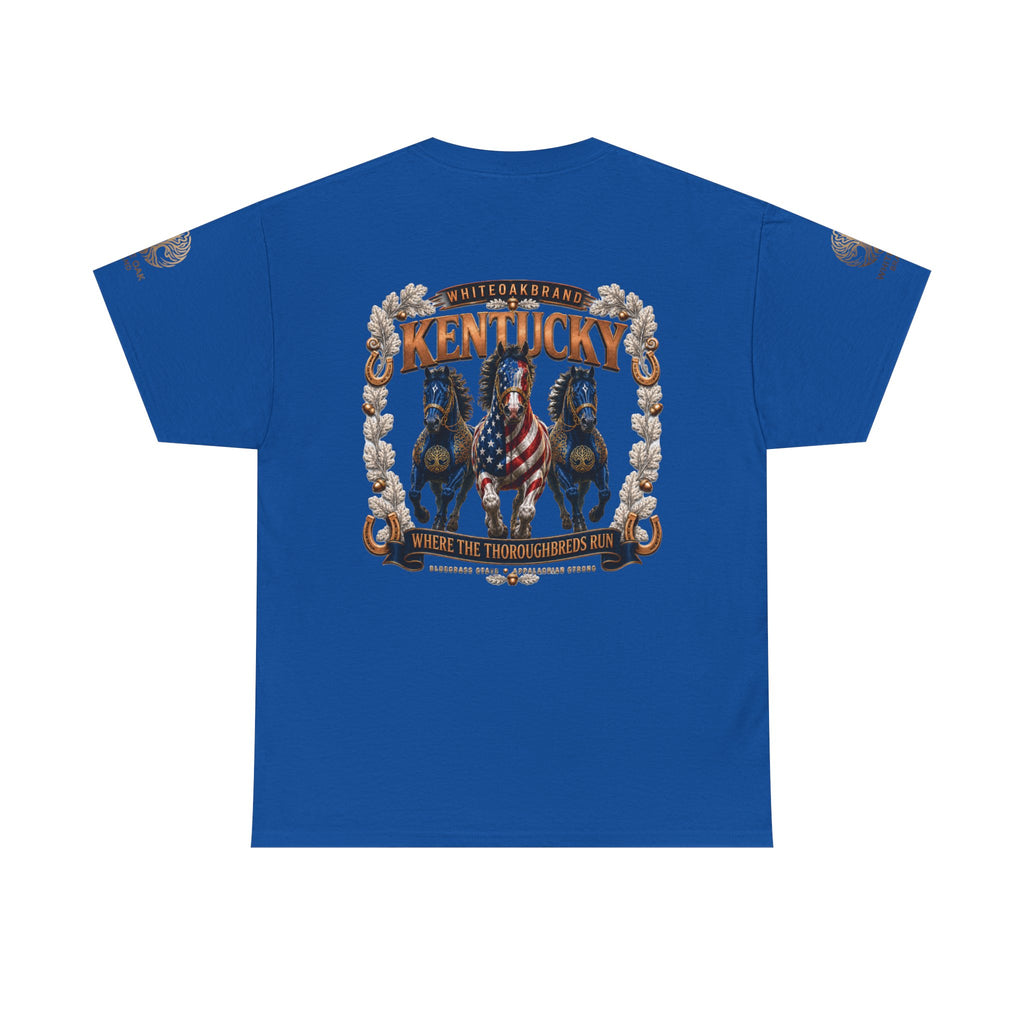 Kentucky Horse Team Graphic Tee — White Oak Bourbon Vintage-Style T-Shirt