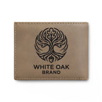 Leather Bi-Fold Wallet — White Oak Brand Tree Logo