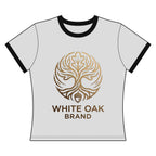 White Oak Brand Women's Ringer Tee — Retro Contrast Trim Graphic Tee