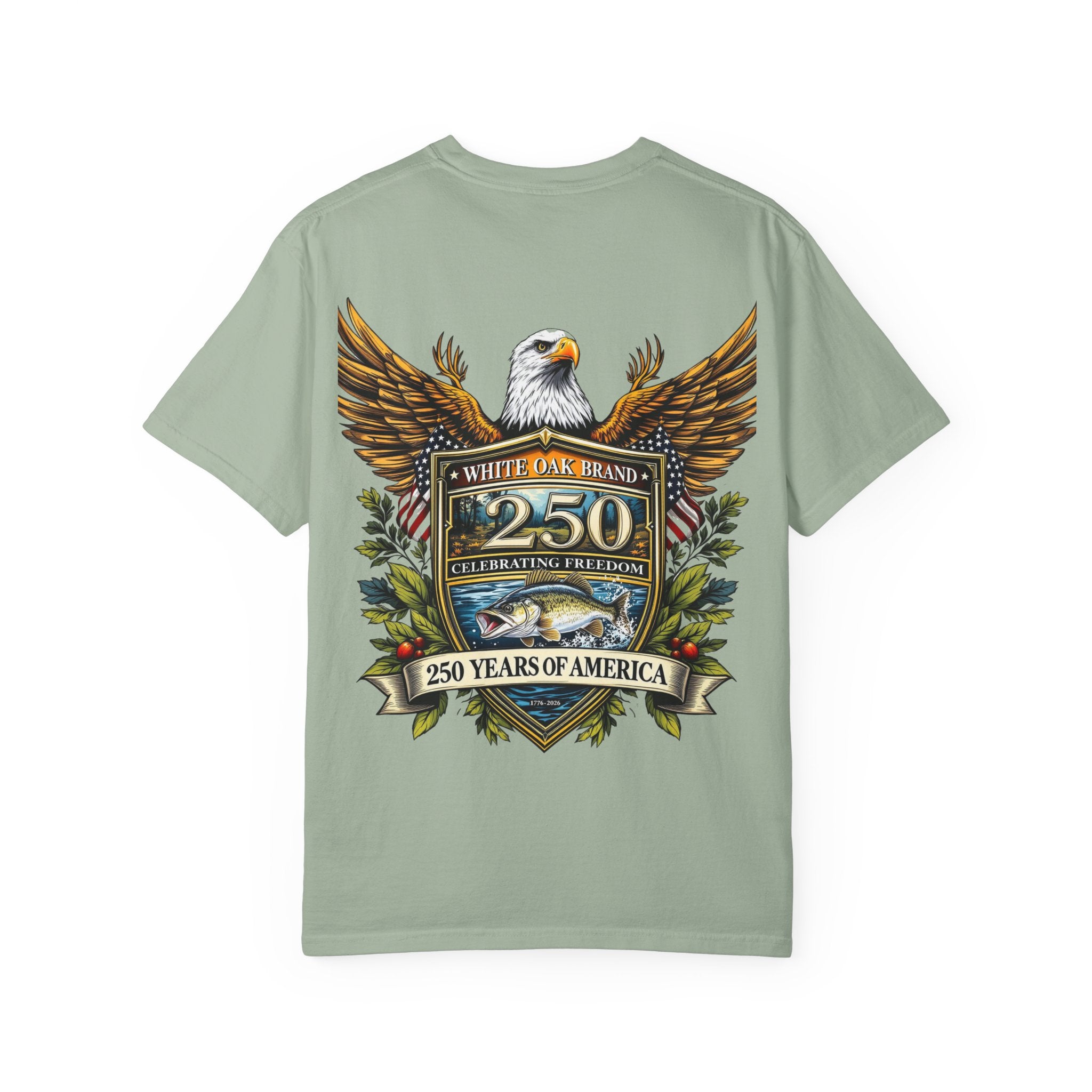 White Oak Brand Logo T-Shirt — Repeated Tree Emblem Tee
