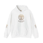 White Oak Brand Hoodie – Nature Logo Pullover with Scenic Back Emblem
