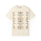White Oak Brand Logo T-Shirt — Repeated Tree Emblem Tee