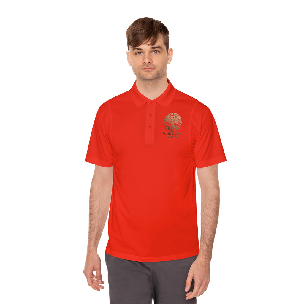 White Oak Brand Men's Polo — Embroidered Tree Logo Performance Shirt