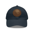 White Oak Leather Patch Dad Hat — Embossed Tree Logo Cap