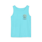 White Oak Brand Tank Top — Minimal Tree Logo Chest Print