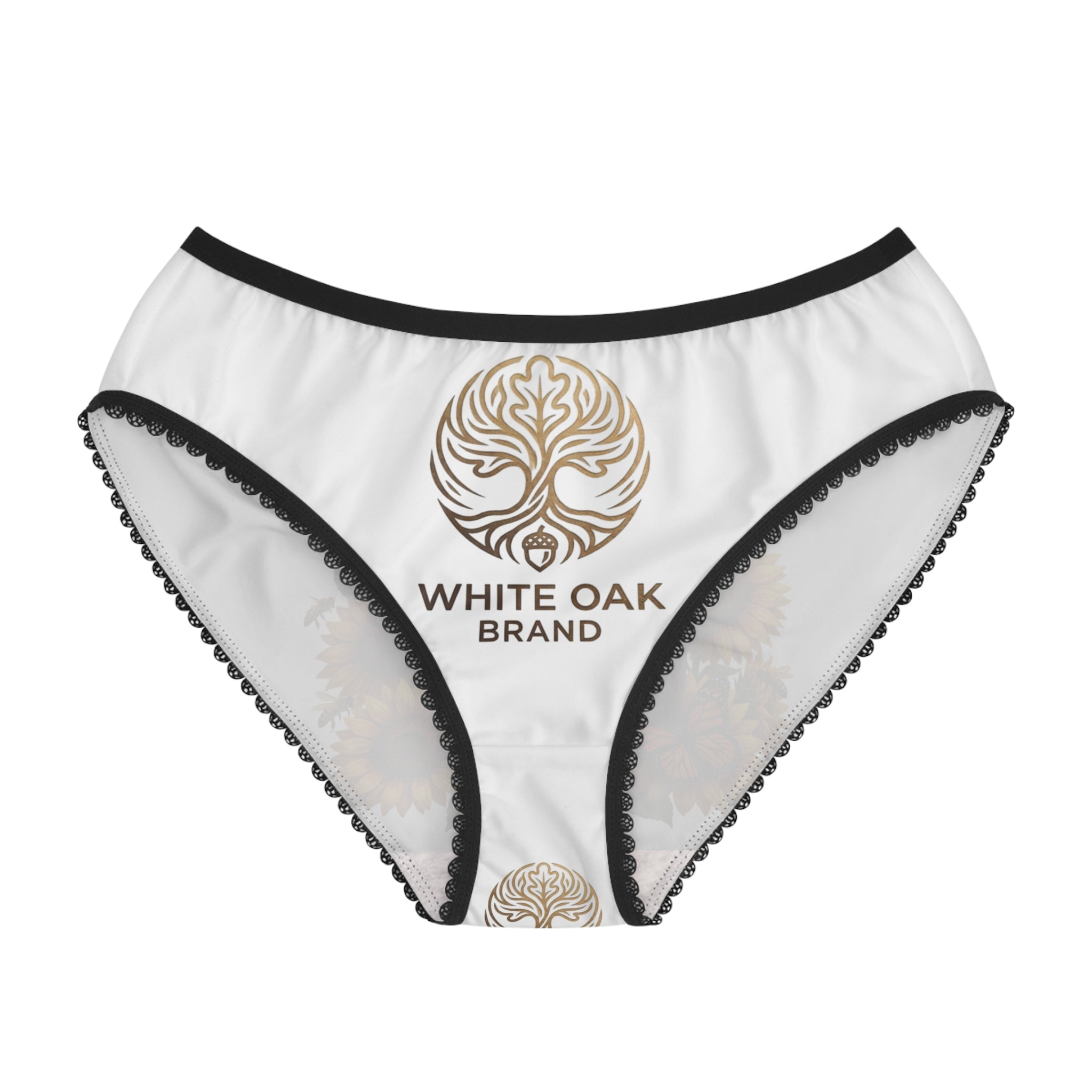 White Oak Brand Sunflower Briefs — Women's Floral Logo Underwear