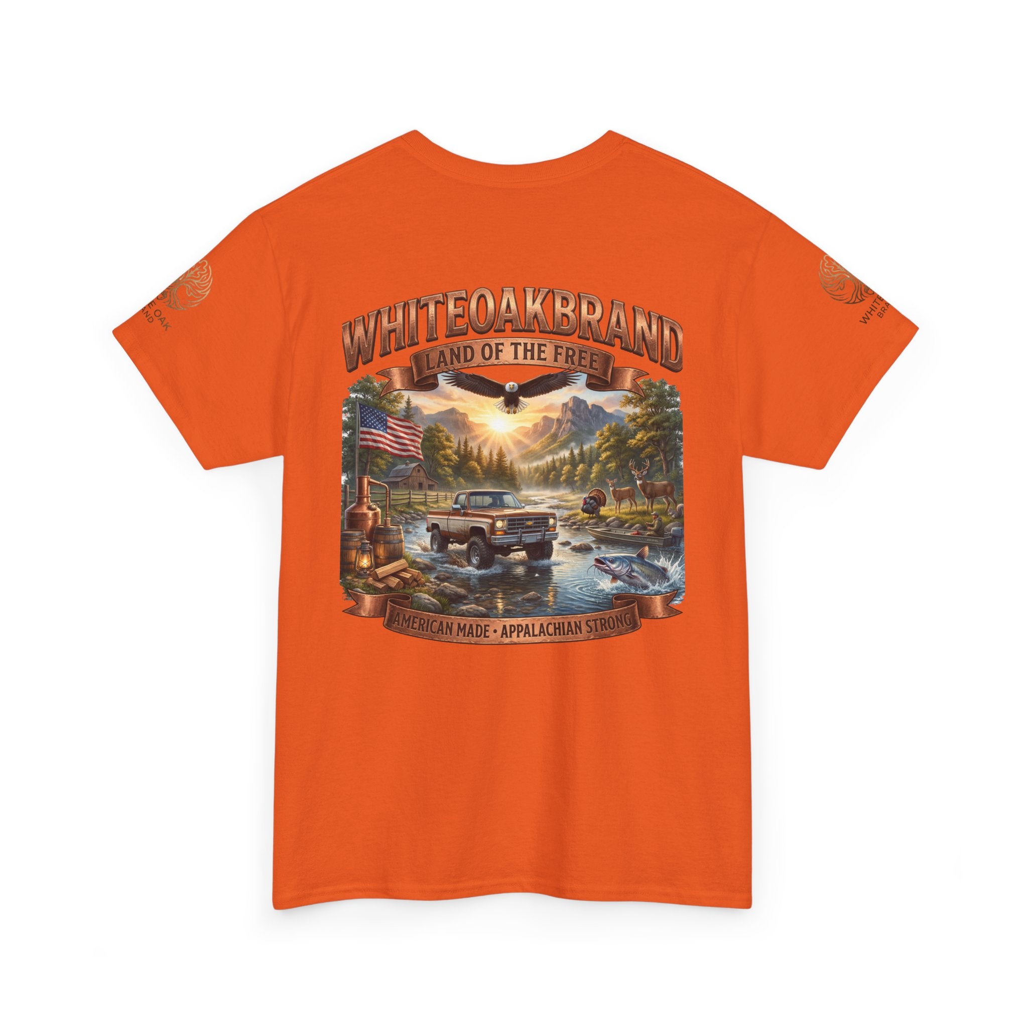 White Oak Brand 'Land of the Free' Graphic Tee — Patriotic Outdoorsman T-Shirt