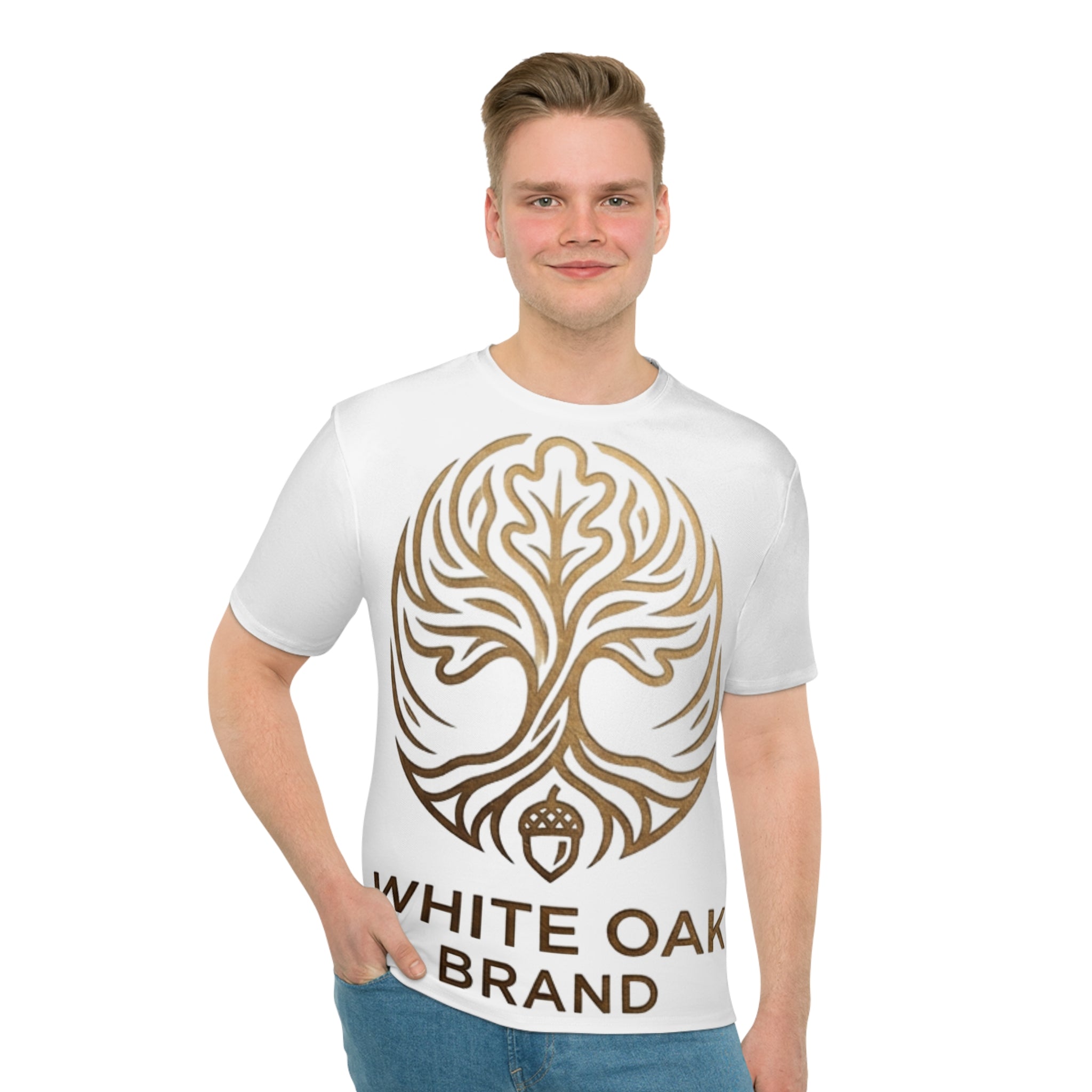 White Oak Brand Graphic T‑Shirt — Gold Tree Logo Tee
