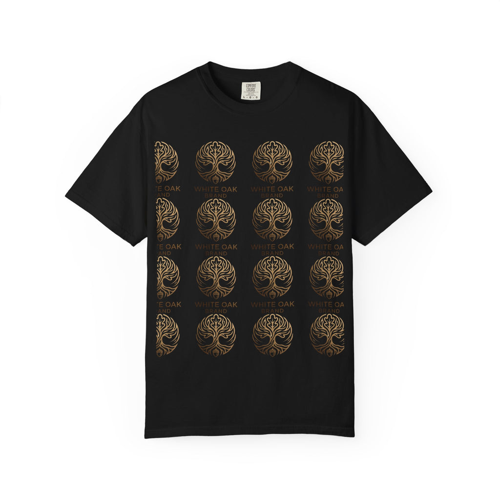 White Oak Brand Repeat Logo T-Shirt — Vintage Tree Skull Graphic Tee