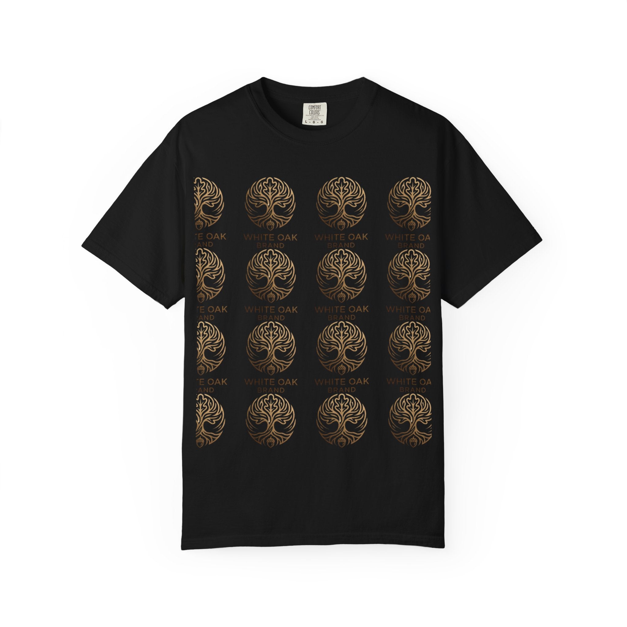 White Oak Brand Repeat Logo T-Shirt — Vintage Tree Skull Graphic Tee