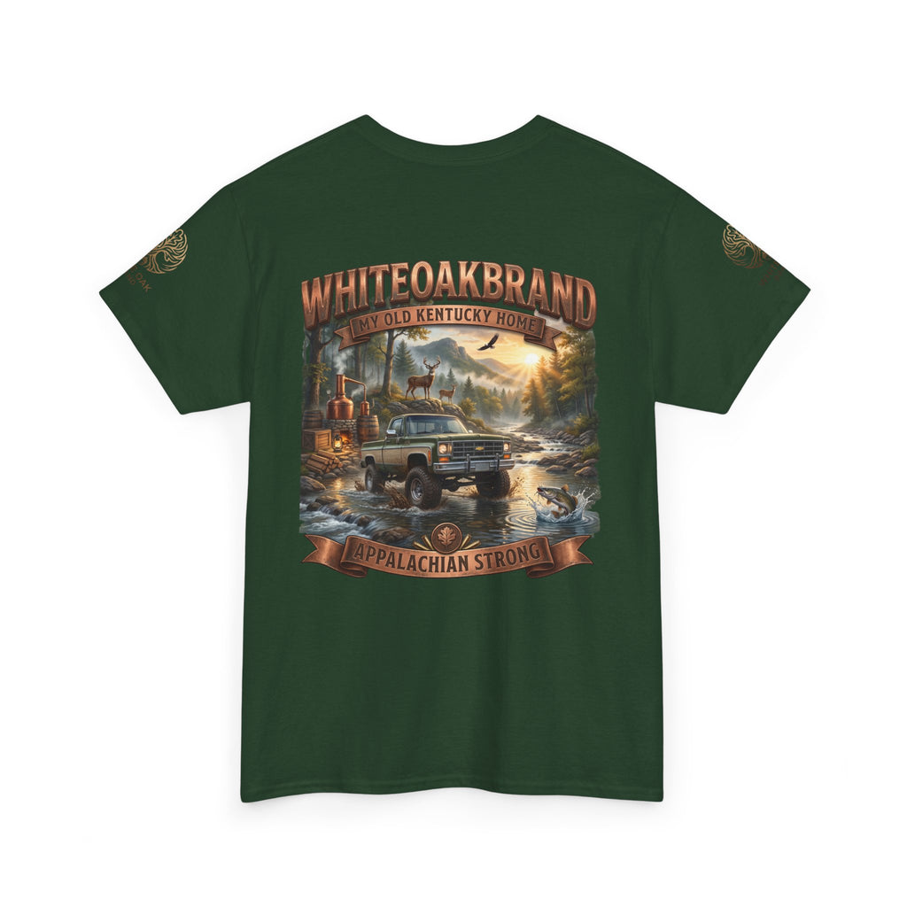 T-Shirt — White Oak Brand Appalachian Strength Graphic Tee (Truck, Mountains & River)