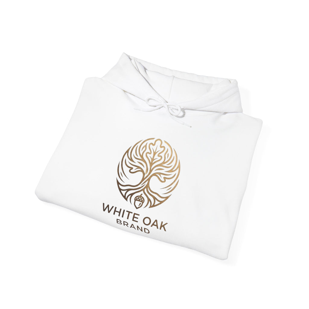 White Oak Brand Hoodie — Sunflowers, Fox & Rustic Nature Graphic