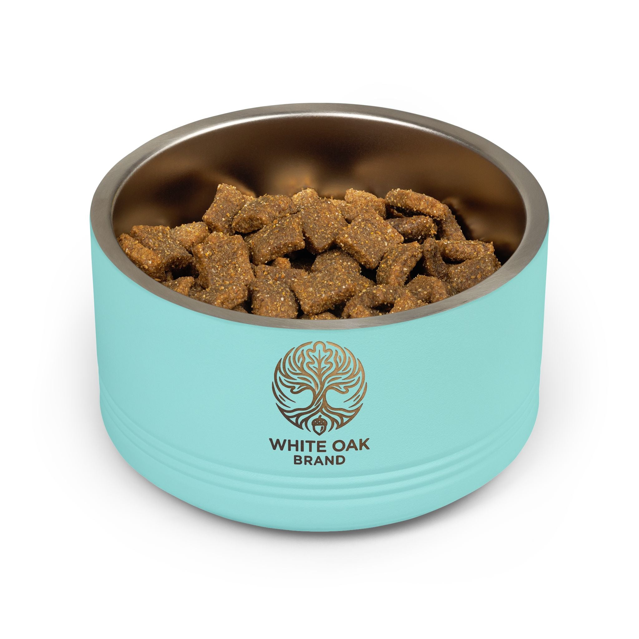 White Oak Brand Stainless Pet Bowl — 18oz Ceramic-Look Metal Dog & Cat Dish