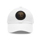 White Oak Leather Patch Dad Hat — Embossed Tree Logo Cap