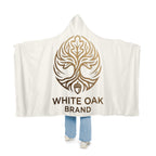 White Oak Hooded Snuggle Blanket – Cozy Branded Throw with Gold Tree Logo