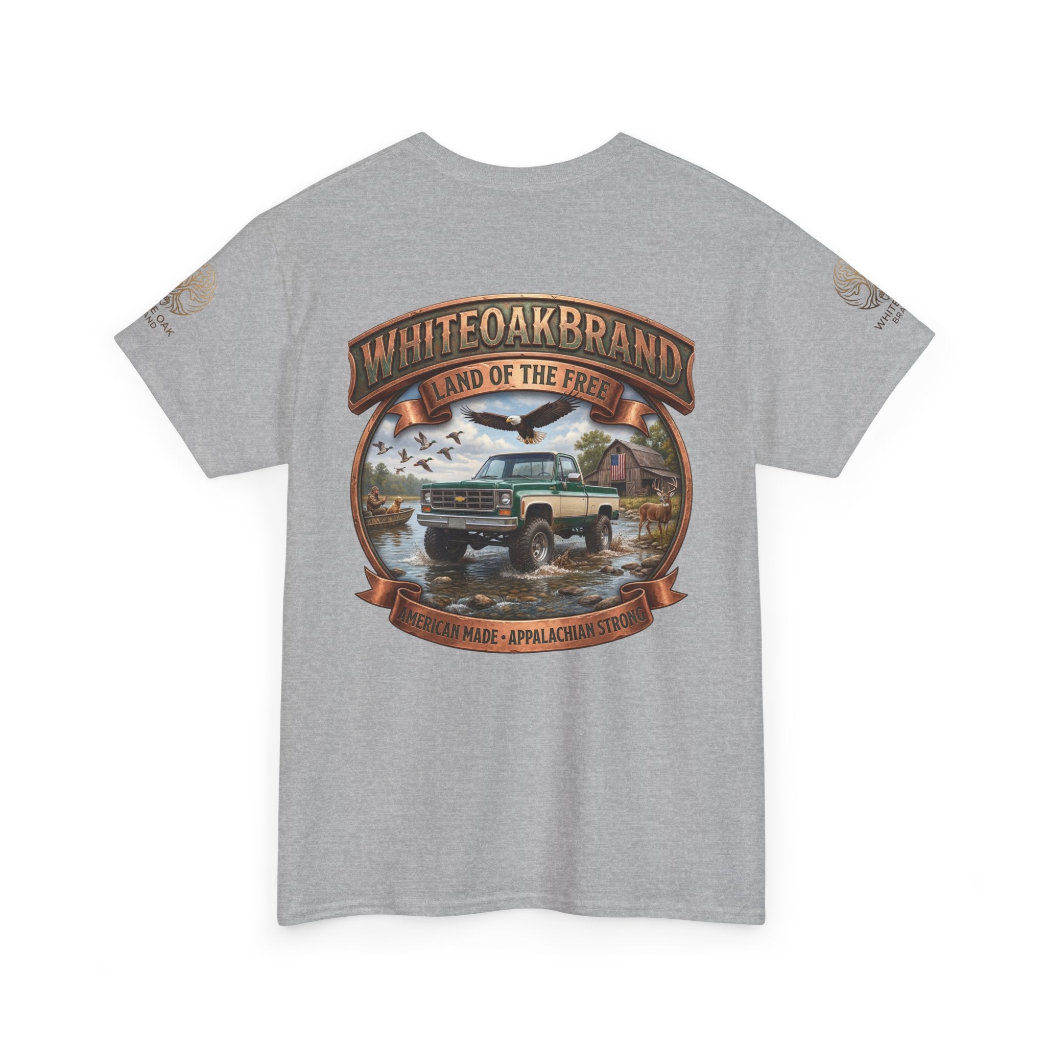 Vintage Truck Graphic Tee – WhiteOakBrand “Land of the Free” Cotton T-Shirt