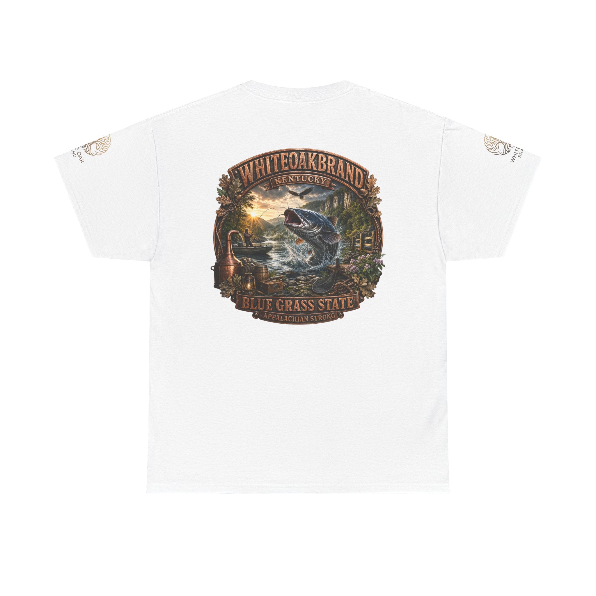 Fishing Graphic Tee — "White Oak Brand" Bluegrass State Catfish Shirt