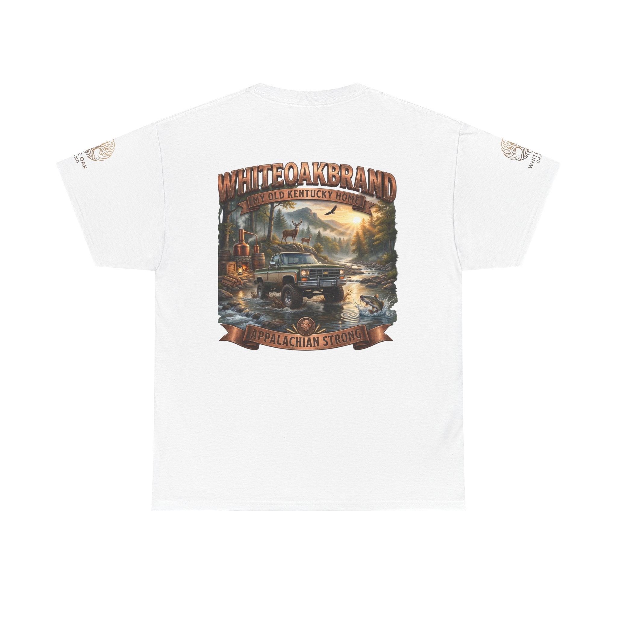 T-Shirt — White Oak Brand Appalachian Strength Graphic Tee (Truck, Mountains & River)
