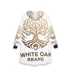 White Oak Brand Hooded Blanket — Cozy Oak Tree Logo Wearable Throw