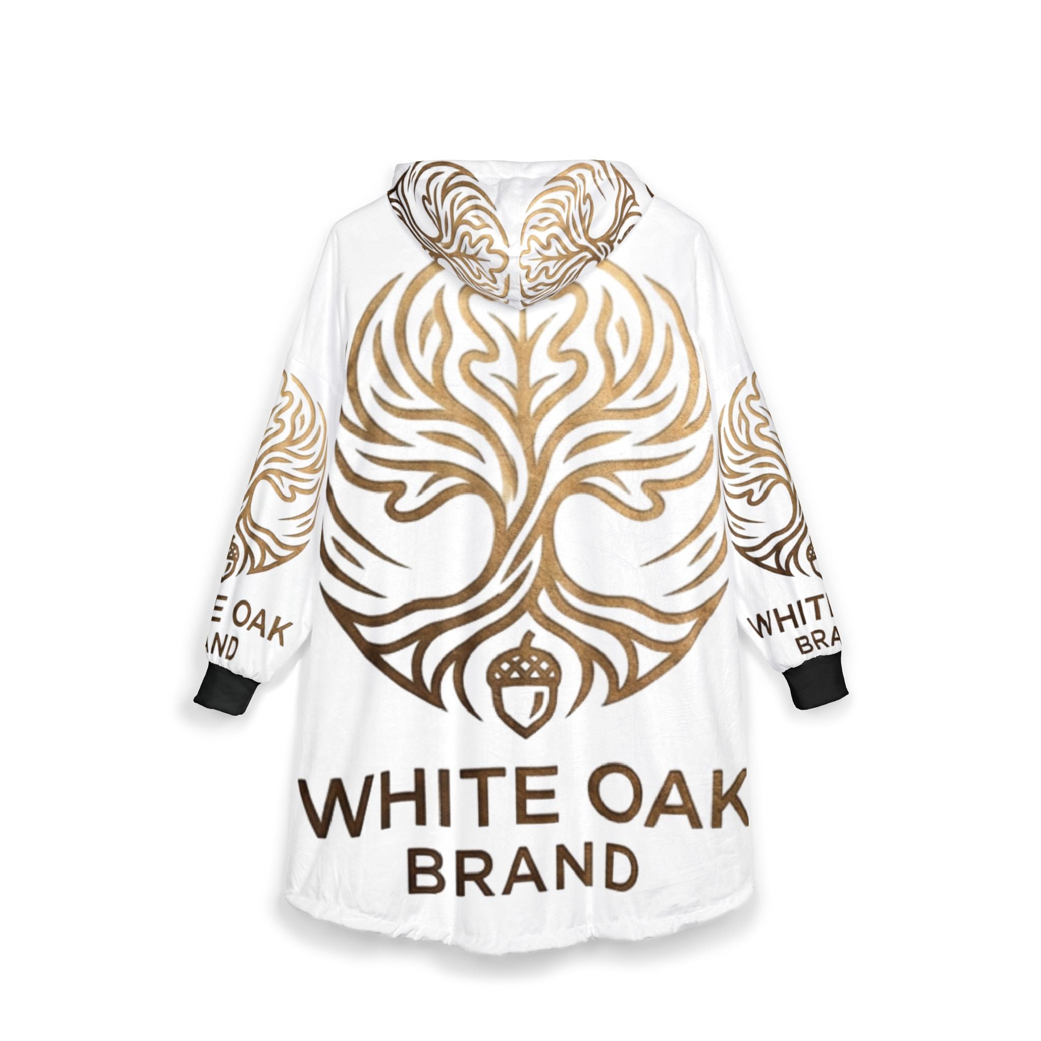 White Oak Brand Hooded Blanket — Cozy Oak Tree Logo Wearable Throw