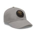 White Oak Leather Patch Dad Hat — Embossed Tree Logo Cap