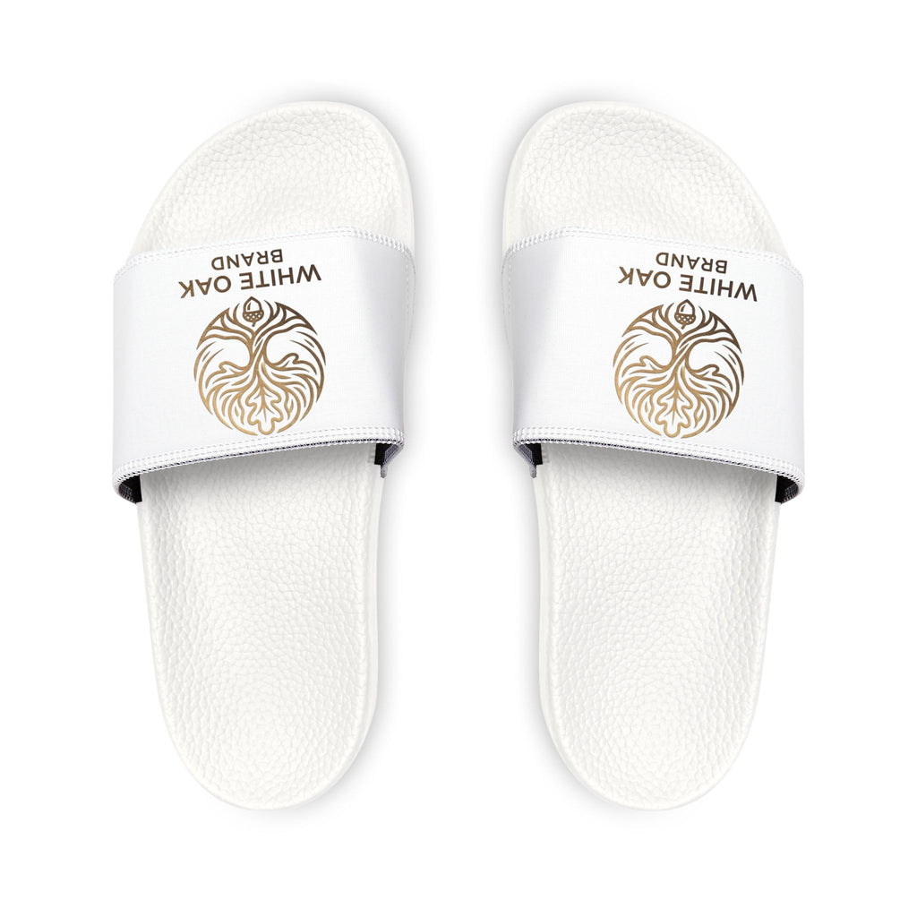 White Oak Logo Slide Sandals — Men's Removable-Strap Pool Slides