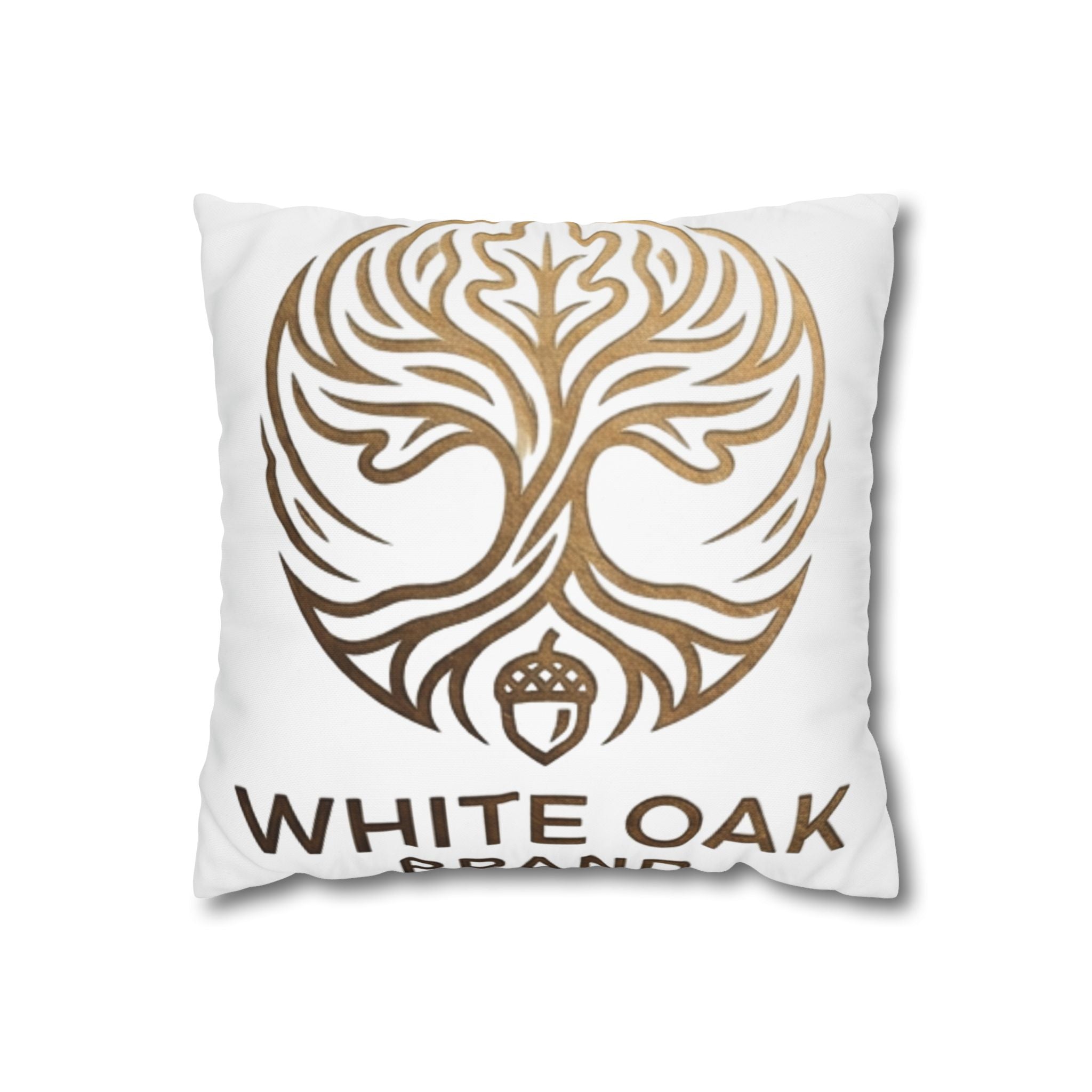 White Oak Logo Throw Pillowcase — Square Decorative Cushion Cover