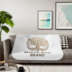 White Oak Logo Sherpa Blanket — Cozy Branded Throw for Home & Gifts
