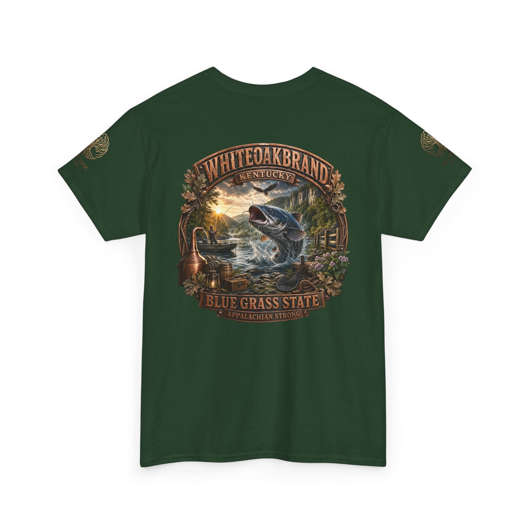 Fishing Graphic Tee — "White Oak Brand" Bluegrass State Catfish Shirt