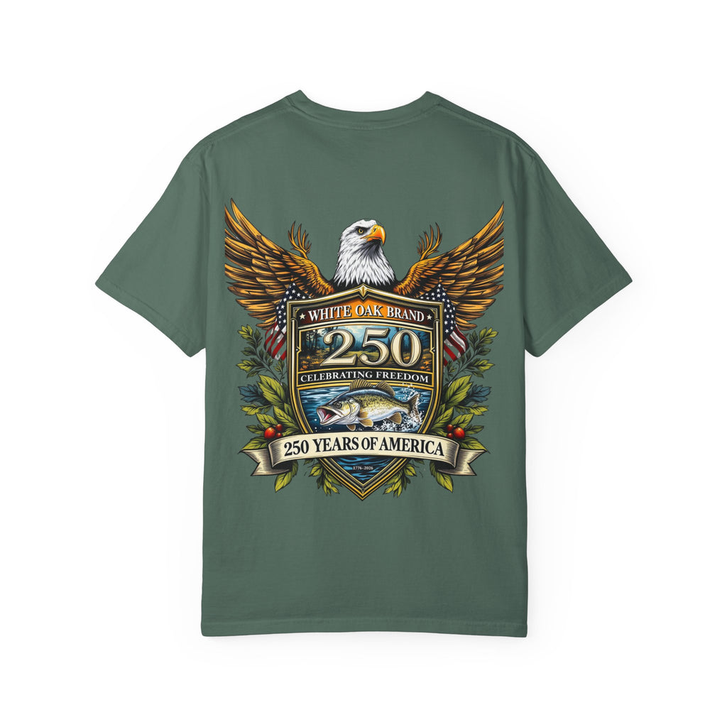White Oak Brand Logo T-Shirt — Repeated Tree Emblem Tee