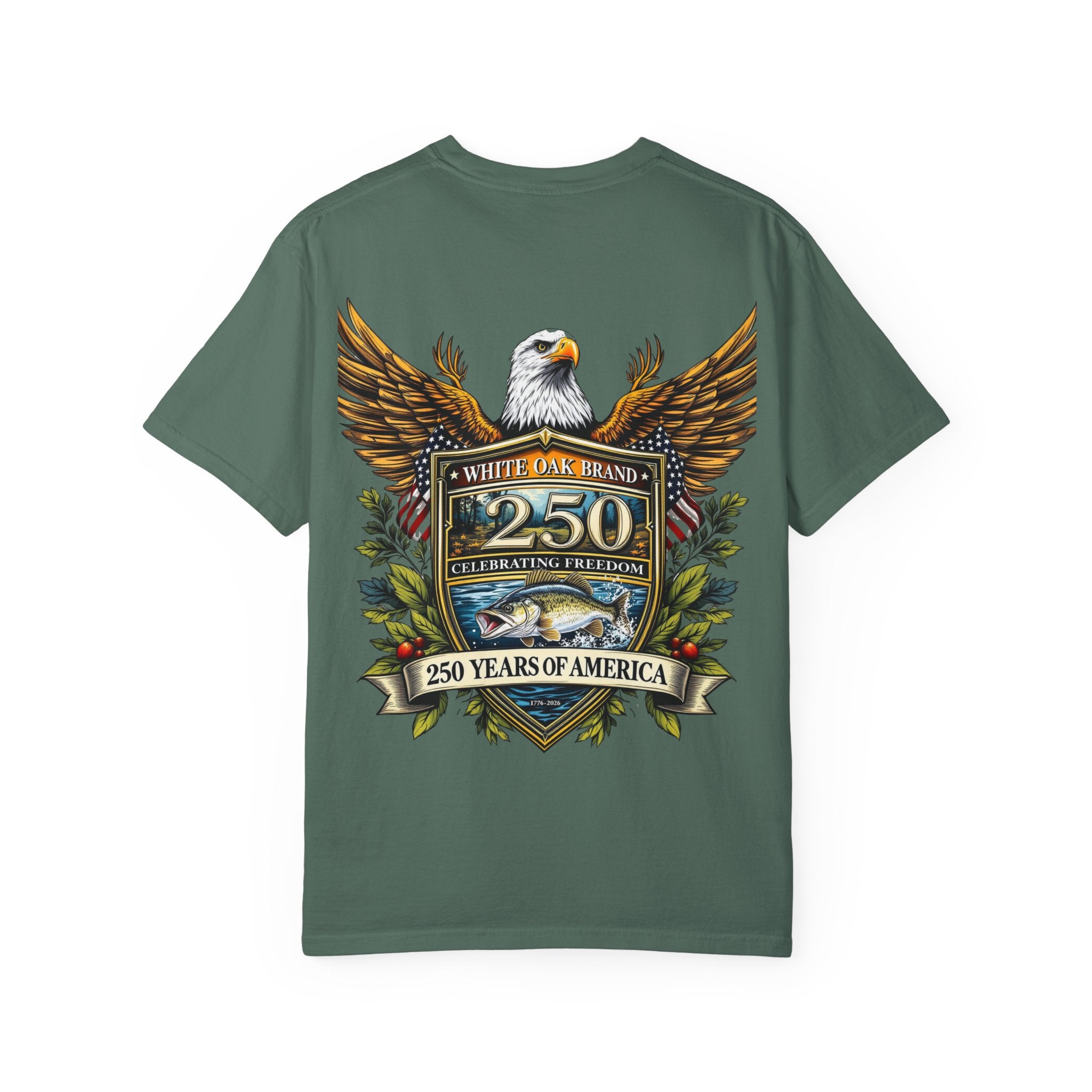 White Oak Brand Logo T-Shirt — Repeated Tree Emblem Tee