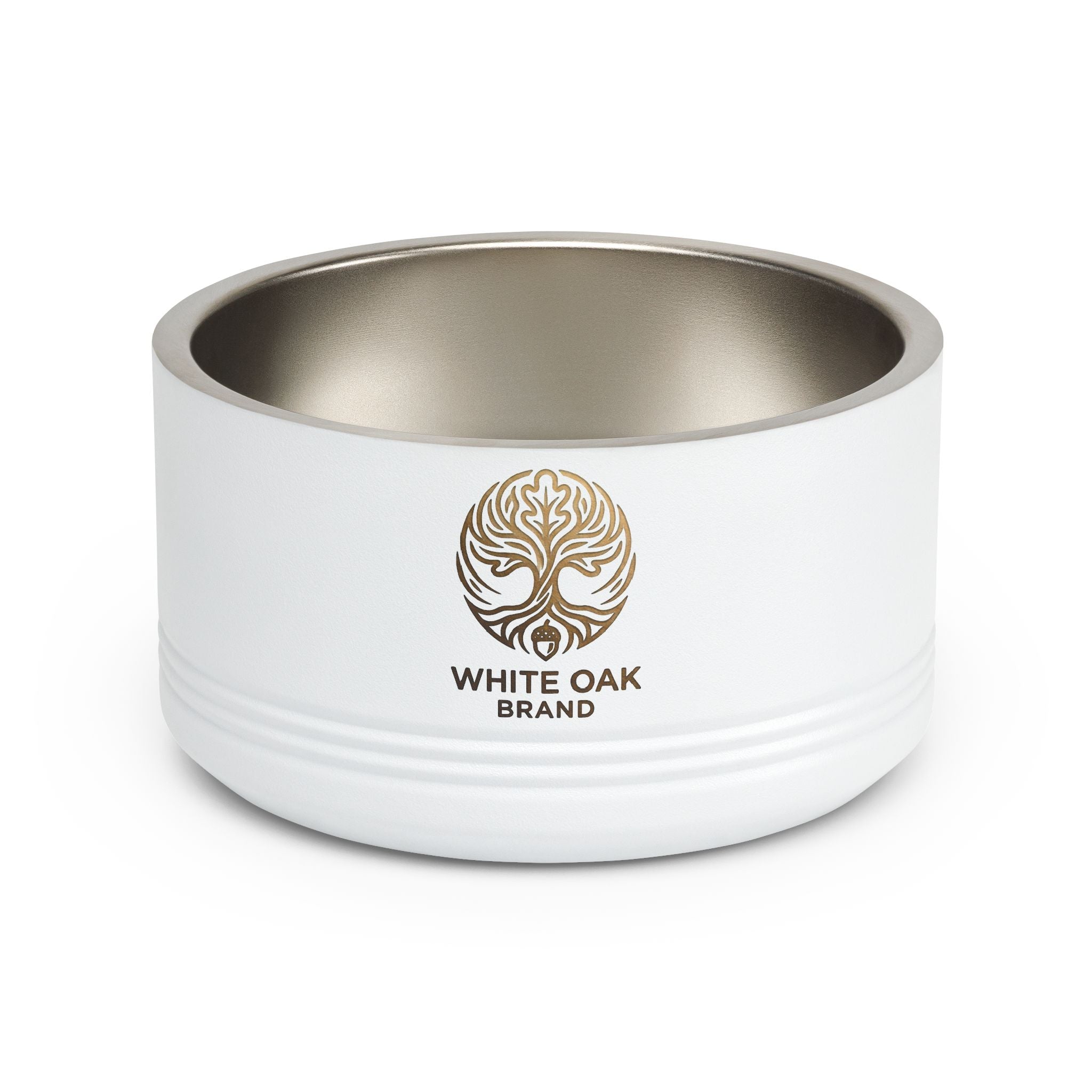 White Oak Brand Stainless Pet Bowl — 18oz Ceramic-Look Metal Dog & Cat Dish