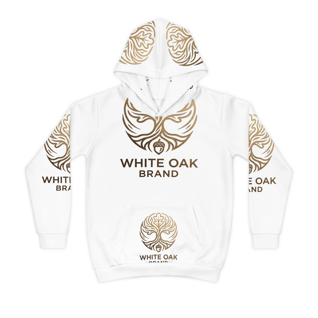 White Oak Brand Children’s Hoodie — All-Over Print Tree Logo Kids Pullover