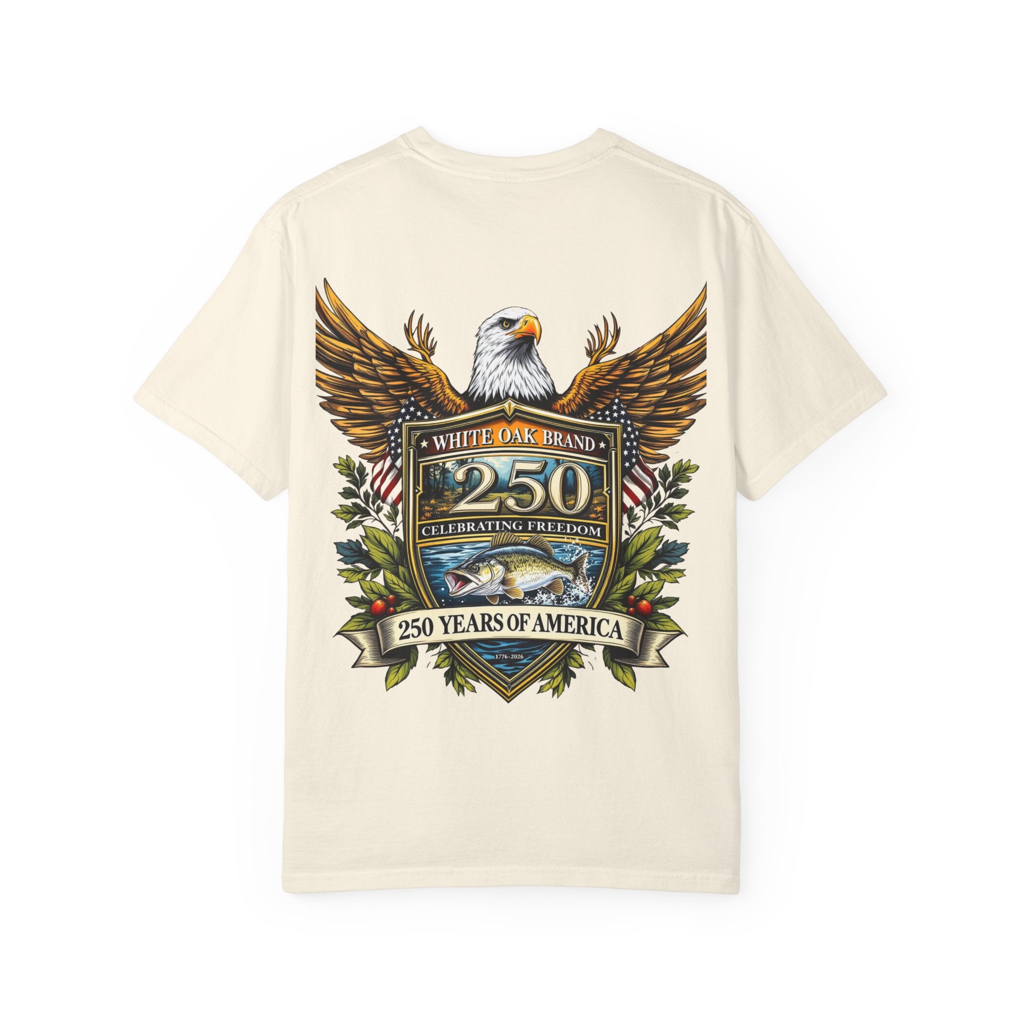 White Oak Brand Logo T-Shirt — Repeated Tree Emblem Tee