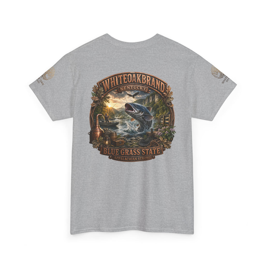 Fishing Graphic Tee — "White Oak Brand" Bluegrass State Catfish Shirt