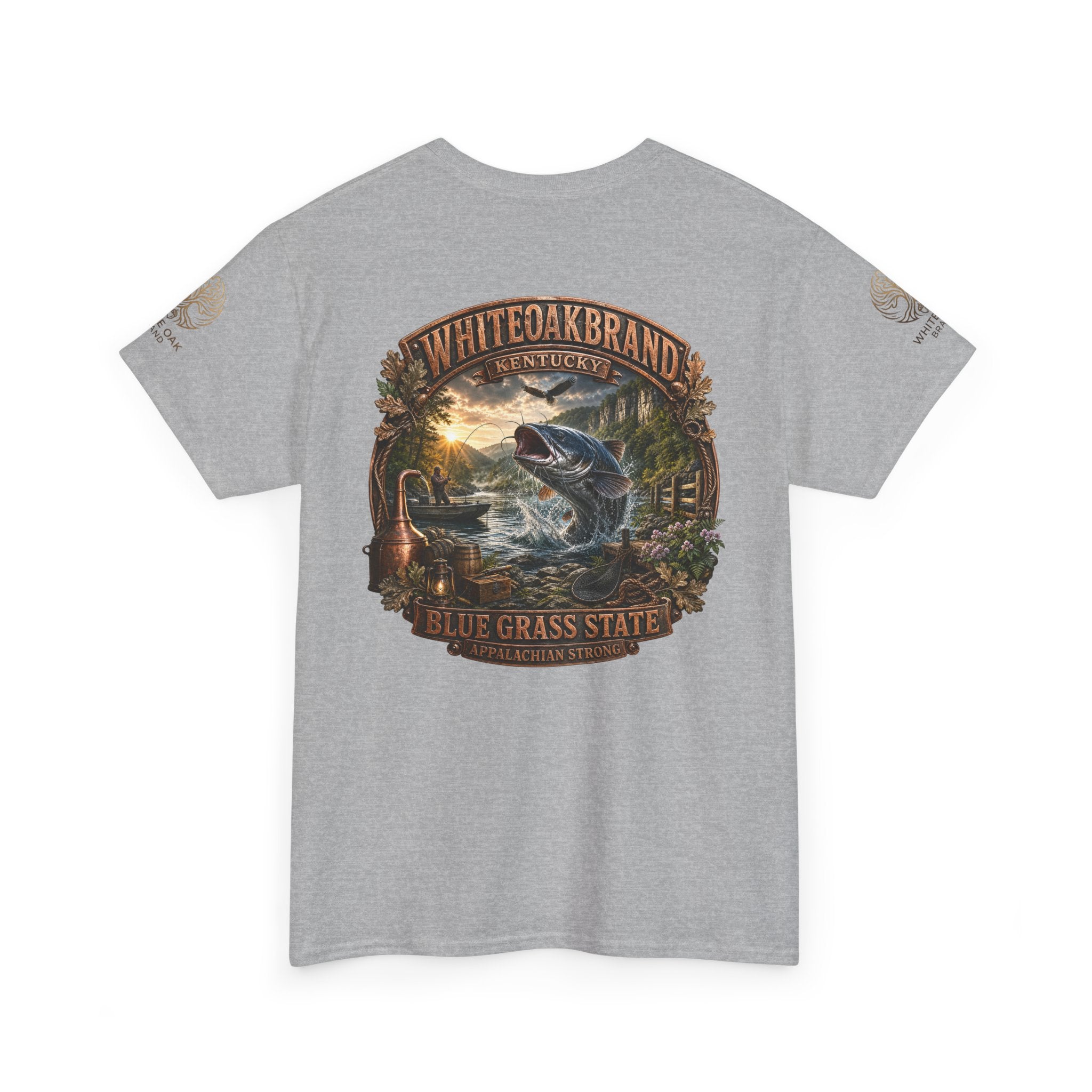 Fishing Graphic Tee — "White Oak Brand" Bluegrass State Catfish Shirt