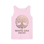 White Oak Brand Logo Tank Top — Minimal Tree Emblem Summer Tank