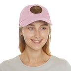 White Oak Leather Patch Dad Hat — Embossed Tree Logo Cap