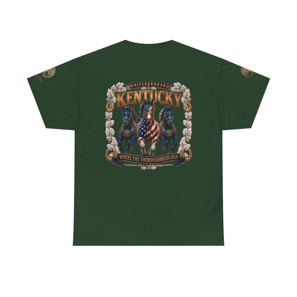 Kentucky Horse Team Graphic Tee — White Oak Bourbon Vintage-Style T-Shirt