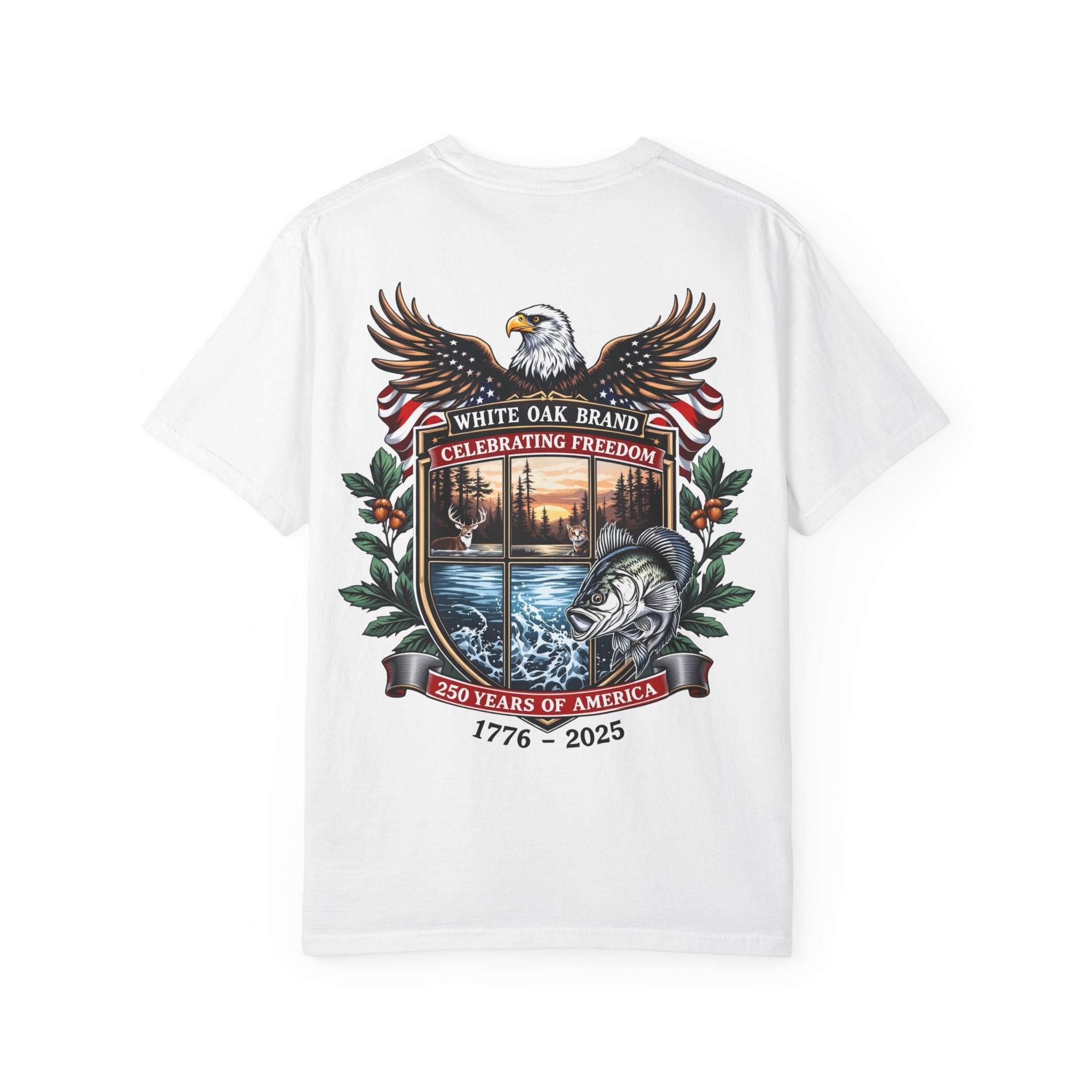 White Oak Brand Repeat Logo T-Shirt — Vintage Tree Skull Graphic Tee