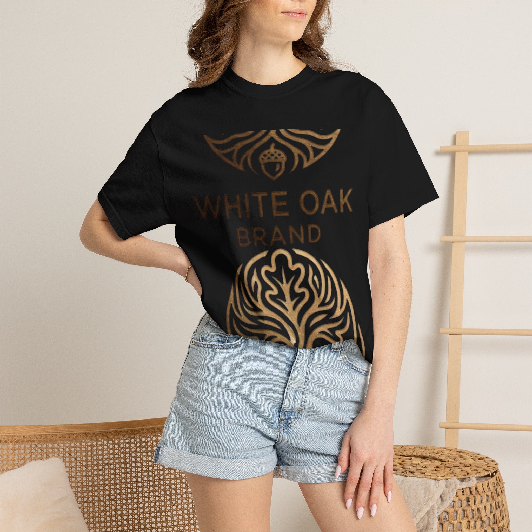 White Oak Brand Repeat Logo T-Shirt — Vintage Tree Skull Graphic Tee