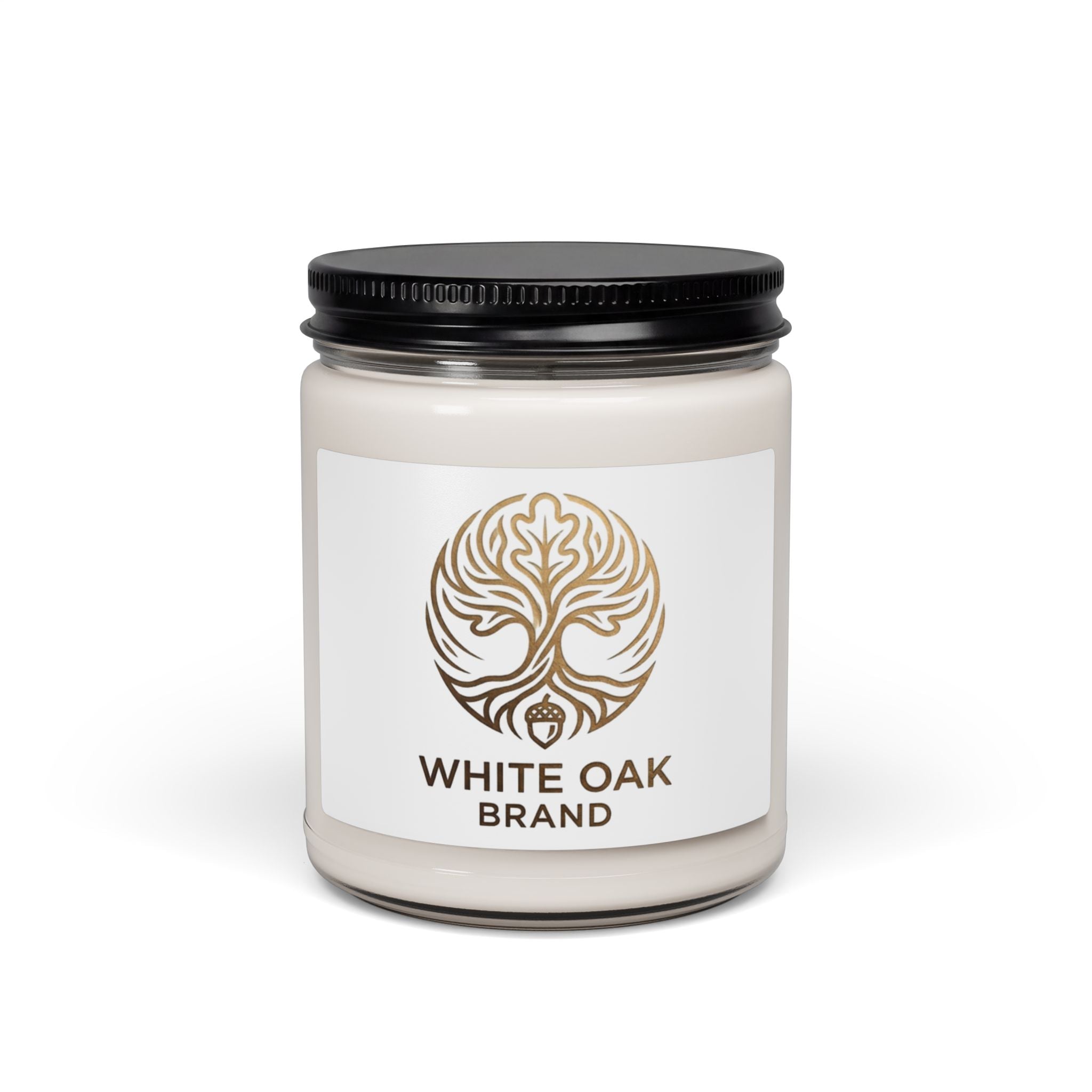 Soy Candle — White Oak Scented 9oz Glass Jar