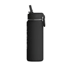 20oz Black Stainless Water Bottle — White Oak Brand Tree Ring Graphic