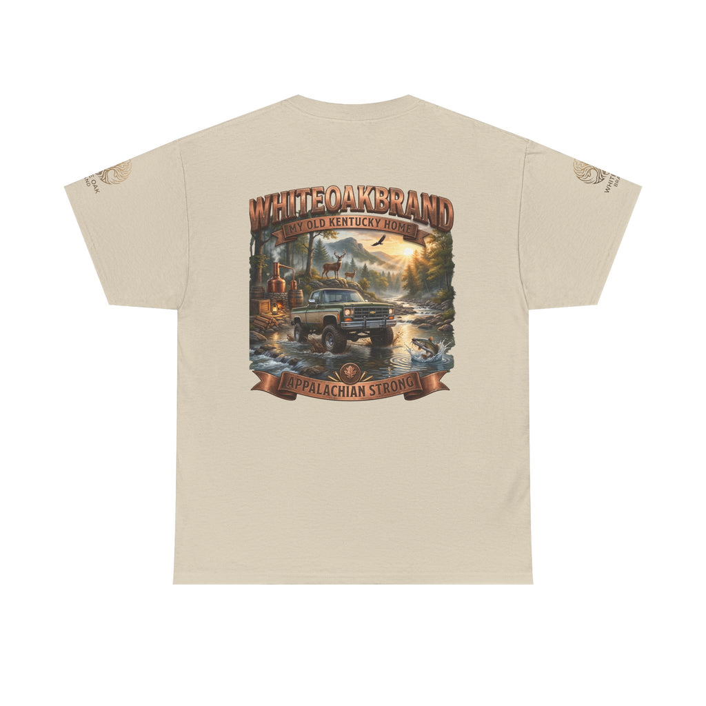 T-Shirt — White Oak Brand Appalachian Strength Graphic Tee (Truck, Mountains & River)