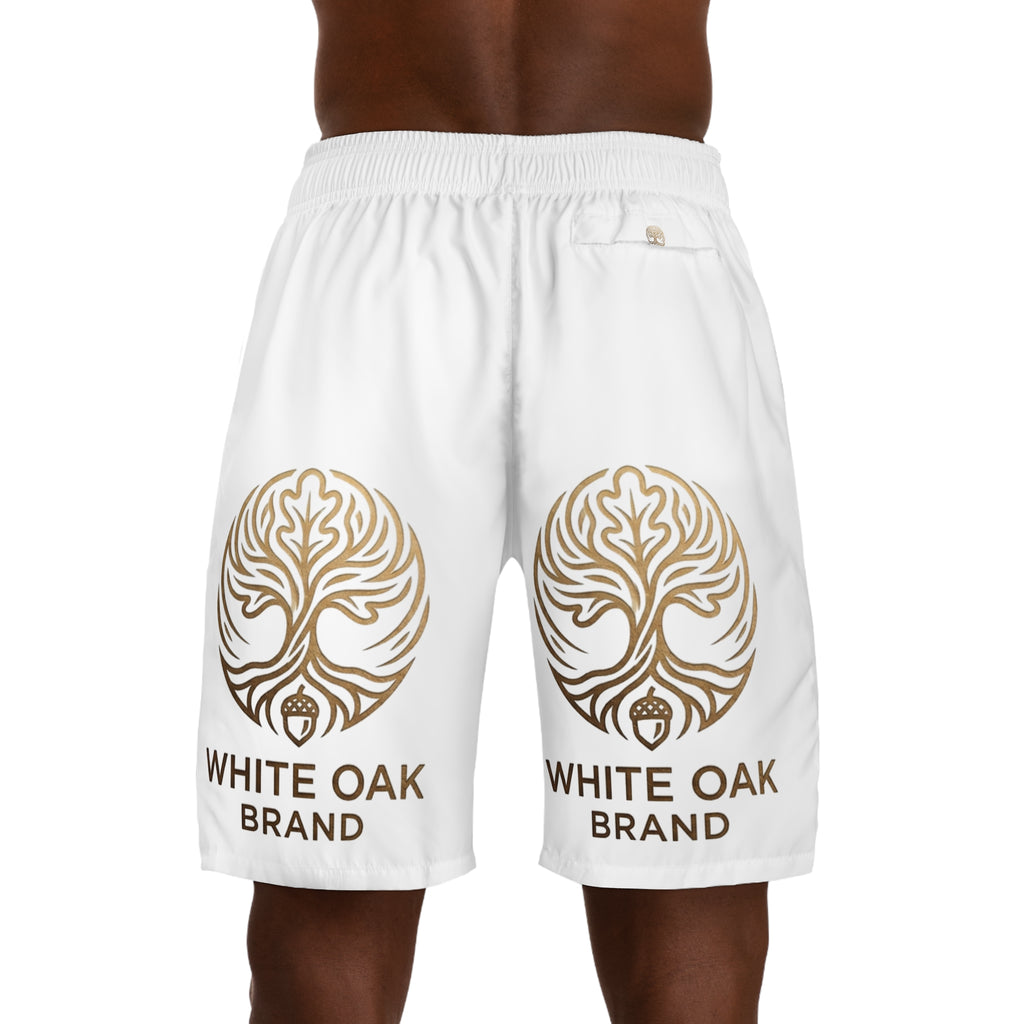 White Oak Brand Men's Logo Jogger Shorts — Athletic Tree Emblem