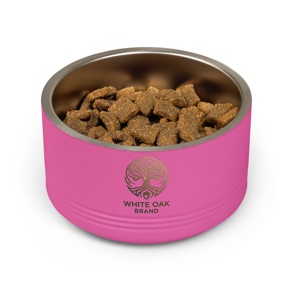 White Oak Brand Stainless Pet Bowl — 18oz Ceramic-Look Metal Dog & Cat Dish
