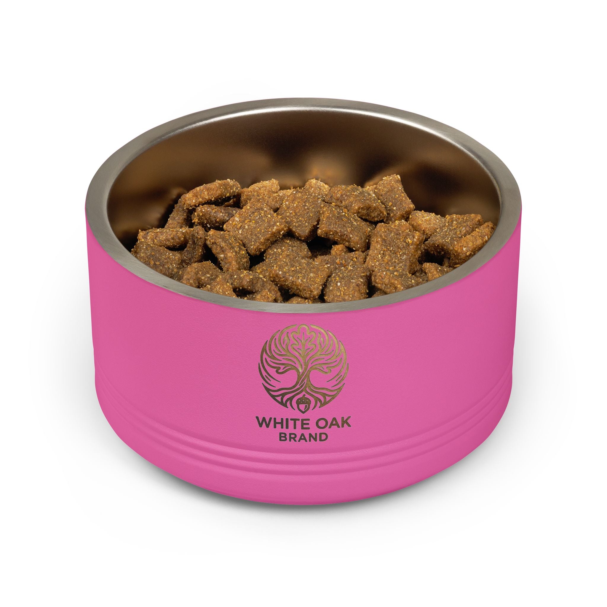 White Oak Brand Stainless Pet Bowl — 18oz Ceramic-Look Metal Dog & Cat Dish